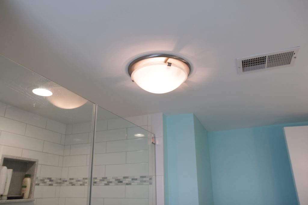 Bathroom fan and light