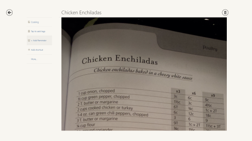 An enchilada recipe from a cookbook
